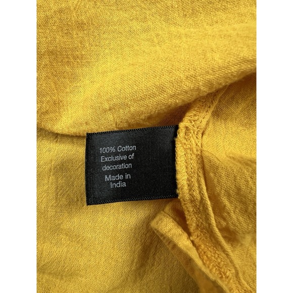 Lane Bryant Top Womens 22/24 Yellow Off Shouder Embroidered 100% Cotton - Picture 11 of 13